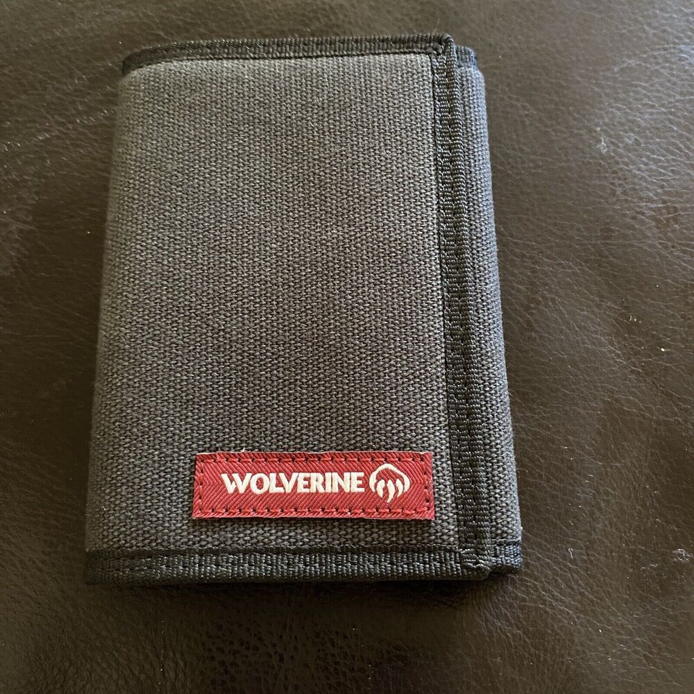 Wolverine Canvas Tri Fold Wallet Black Unused